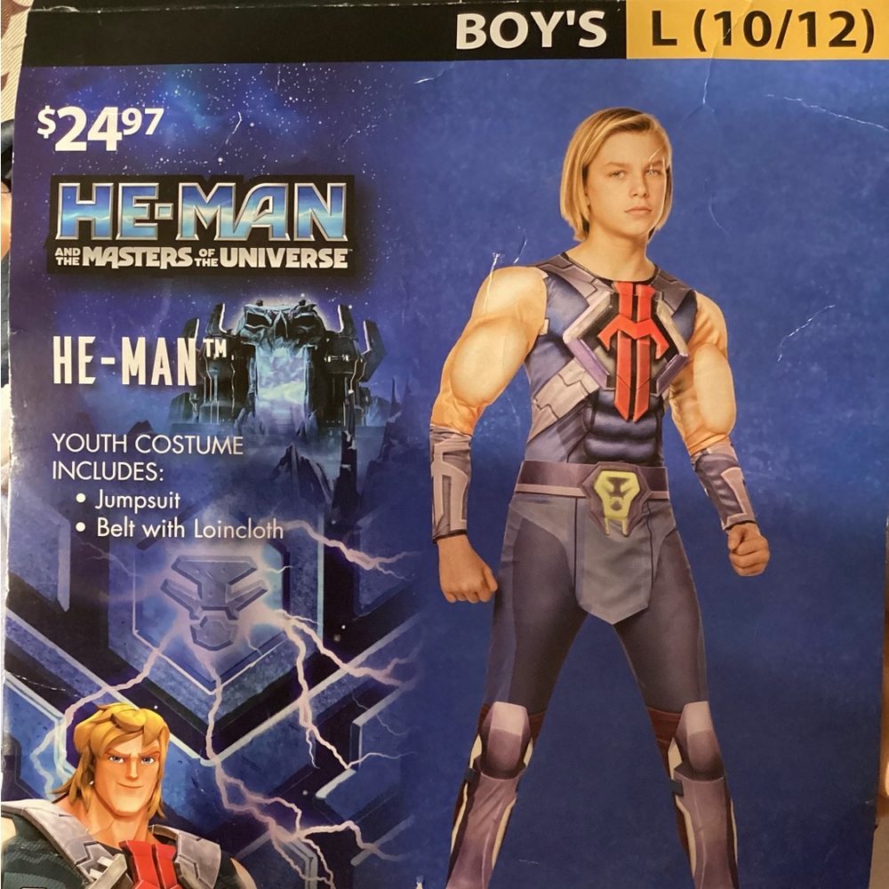 He-Man Masters of the Universe Size Large 10/12.  NWT
